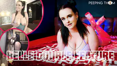 Busty Belle Solo and Gloryhole Double Feature