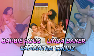 Spicy Latinas Triple the Fun on the Bed Part 2