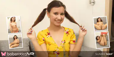 Cute and Tiny Teen Sunny May Wants to Be a Pornstar