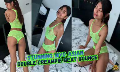 Stunning 18yo Asian Double Creampie VR Pmv