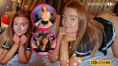 Shy Cheerleader Makes the Coach Cum