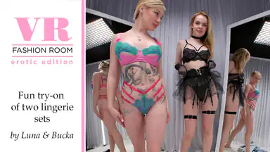 Luna and Bucka Tries on Two Lingerie Sets