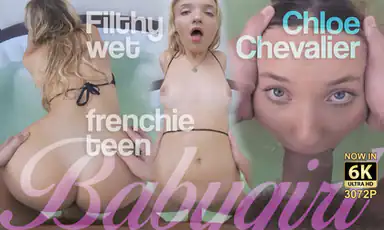 Filthy Wet French 19 Years Old Teen Gets a Creampie