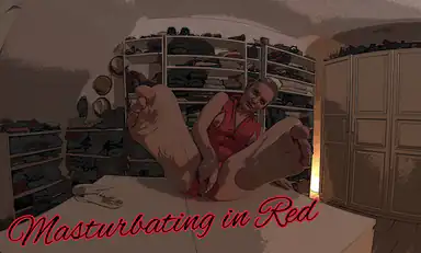 Masturbating in Red