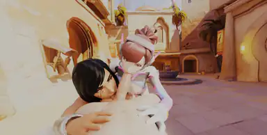 Overwatch D Va and Pharah Threesome Blowjob