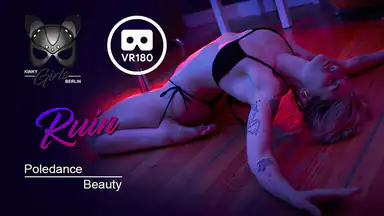 Athletic Nude Pole Dance Performance