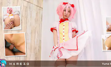 Skinny Small Boobed Yuna Haru Gets Her Meaty Pussy Gaped and Creamed