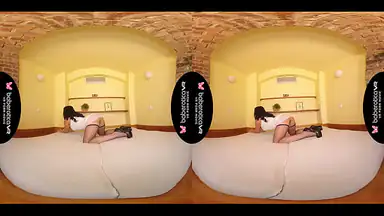 Solo Brunette Lucia Denvile Is Masturbating in VR