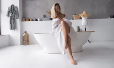 Busty Blonde Dakotaq Playing with a Candle