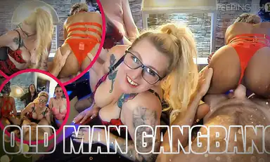 Loula Bella and Ashley Old Man Gangbang