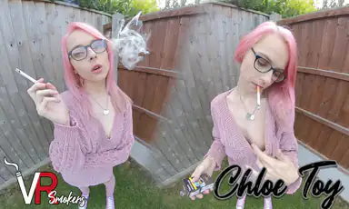 Achloe Toy Smoking in the Garden