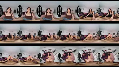 Up Close VR Latina Hottie in Booty Shorts Mila Milkshake Gives Sloppy Deepthroat and Rides Dick POV