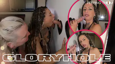 Ebony and Peggy Glory Hole part 1