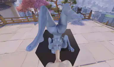 Liara Upside Down Blowjob 3D VR 180 SBS
