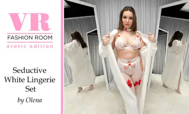 Olena Tries on Seductive White Lingerie Set