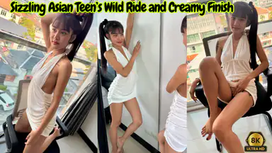 Sizzling Asian Teen’s Wild Ride and Creamy Finish