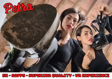 Wonderfully Gorgeous Petra Wants Her Slave to Lick the Dirty Soles of Her Sexy Stilettos